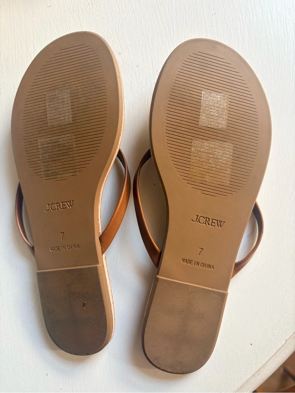 J.Crew Women's Tan/Brown Flip Flop Sandals